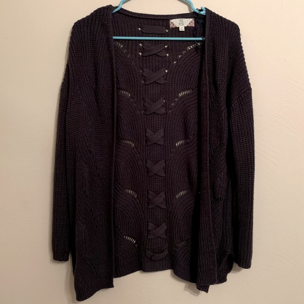 Purple cardigan